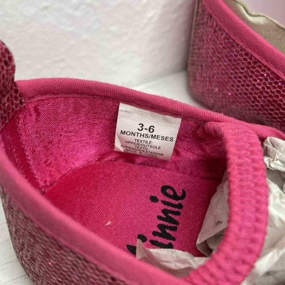 Disney Minnie Mouse Baby Girl Pink Sparkly Dressy / Casual Shoes Size 3-6 months - Picture 4 of 6